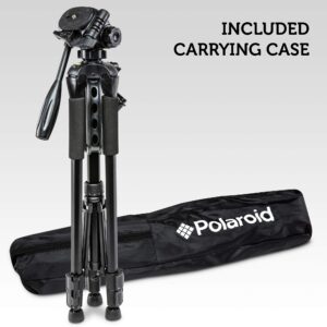 polaroid 57-inch photo/video tripod with deluxe tripod carrying case for digital cameras and camcorders