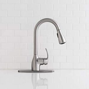 Moen CA87011SRS Single Handle Kitchen Faucet with Pullout Spray from the Kleo Collection, Spot Resist Stainless