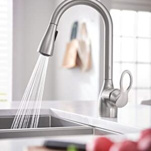 Moen CA87011SRS Single Handle Kitchen Faucet with Pullout Spray from the Kleo Collection, Spot Resist Stainless