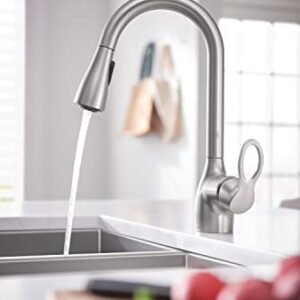 Moen CA87011SRS Single Handle Kitchen Faucet with Pullout Spray from the Kleo Collection, Spot Resist Stainless