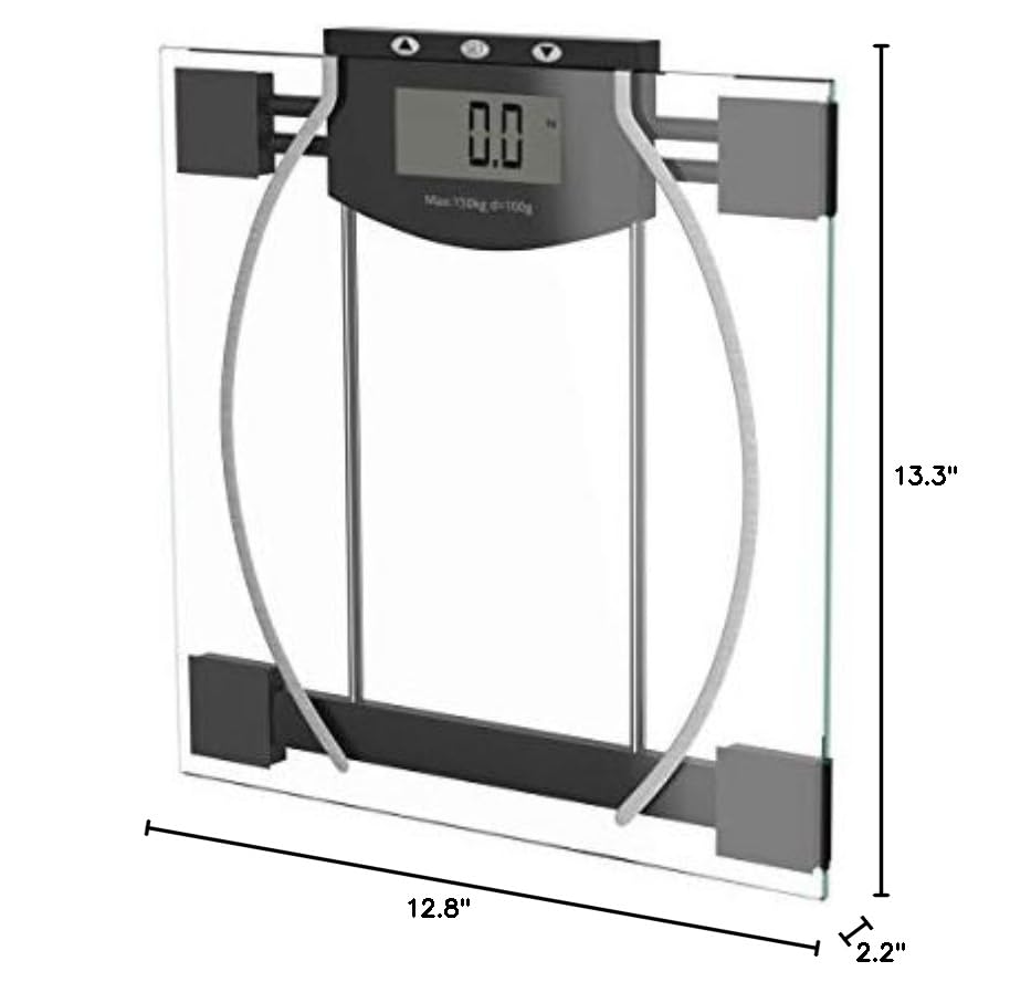 Bluestone Remedy Digital Scale - Body Weight, Fat, and Hydration -BIA, Black and Clear (72-6628B)