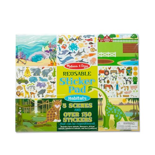 Melissa & Doug Reusable Sticker Pad: Habitats - 150+ Reusable Stickers - FSC Certified