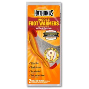 hothands insole foot warmers with adhesive - long lasting safe natural odorless air activated warmers - up to 9 hours of heat