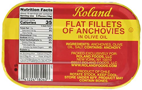 Roland Wild Caught Flat Fillets of Anchovies in Olive Oil 14 oz