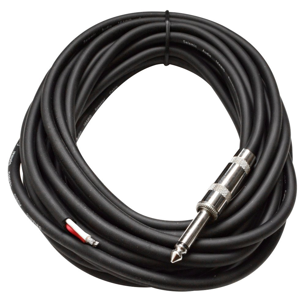 Seismic Audio QRW25Pair 25-Feet Raw Wire to 1/4-Inch Speaker Cable, 16 Guage, PA/DJ/Home Audio