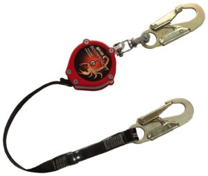 miller honeywell safety products by scorpion 9-foot personal fall limiter with steel locking snap hook w/swivel shackle & steel locking snap hook, 310 lb. capacity (pfl-7-z7/9ft), red