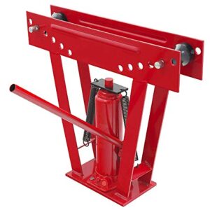 BIG RED T31202 Torin Hydraulic Pipe/Tube Bender with Adjustable Rollers and 6 Cast Iron Dies, 12 Ton (24,000 lb) Capacity, Red