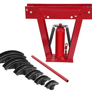 BIG RED T31202 Torin Hydraulic Pipe/Tube Bender with Adjustable Rollers and 6 Cast Iron Dies, 12 Ton (24,000 lb) Capacity, Red