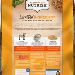 Rachael Ray Nutrish Limited Ingredient Lamb Meal & Brown Rice Recipe, Dry Dog Food, 14 Pound Bag (Packaging Design May Vary)