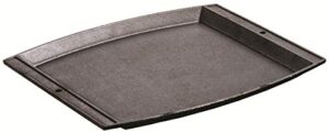 lodge seasoned cast iron rectangular griddle - 15 x 12.25 inches. jumbo chef’s serving platter, black