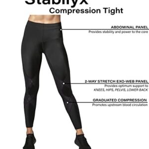 CW-X Women's Stabilyx Joint Support Compression Tight, Black, Medium