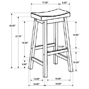 Wooden 29" Bar Stools, Chestnut (Set of 2)