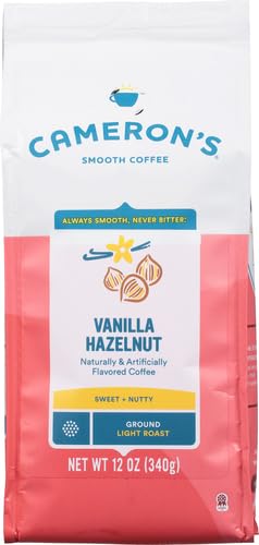 Cameron's Coffee Roasted Ground Coffee Bag, Flavored, Vanilla Hazelnut, 12 Ounce