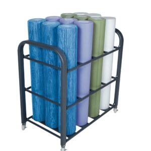 Power Systems Studio Foam Roller Cart, Holds up to 12 6-Inch Diameter Foam Rollers, Gray (80186)