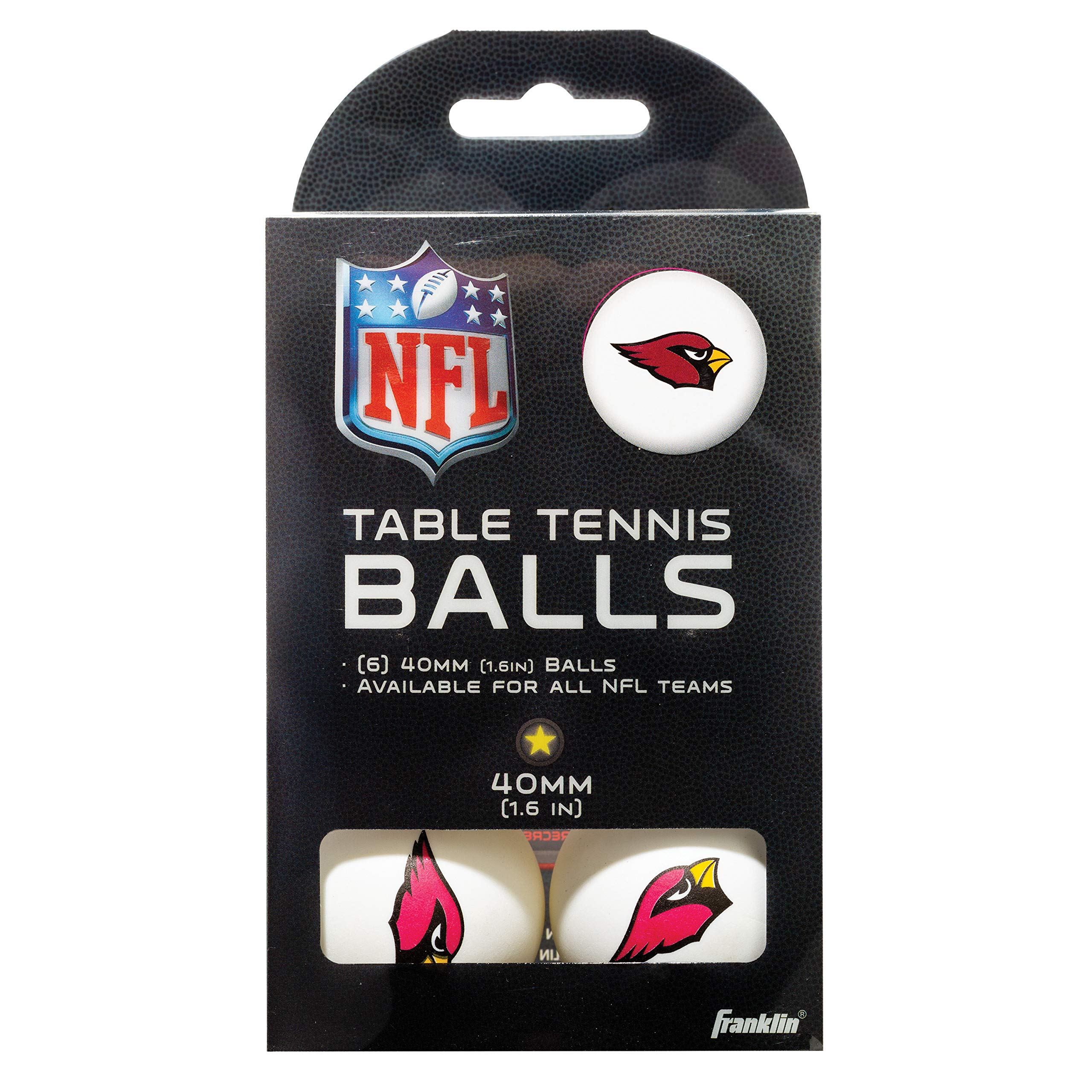 Franklin Sports Arizona Cardinals Table Tennis Balls - NFL Team Table Tennis Balls - Official Team Logos and Colors - Fun NFL Game Room Accessories