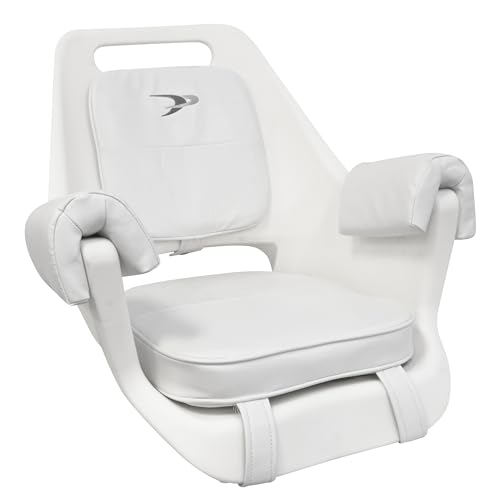 Wise 8WD007-3-710 Deluxe Pilot Chair with Cushions and Mounting Plate, White