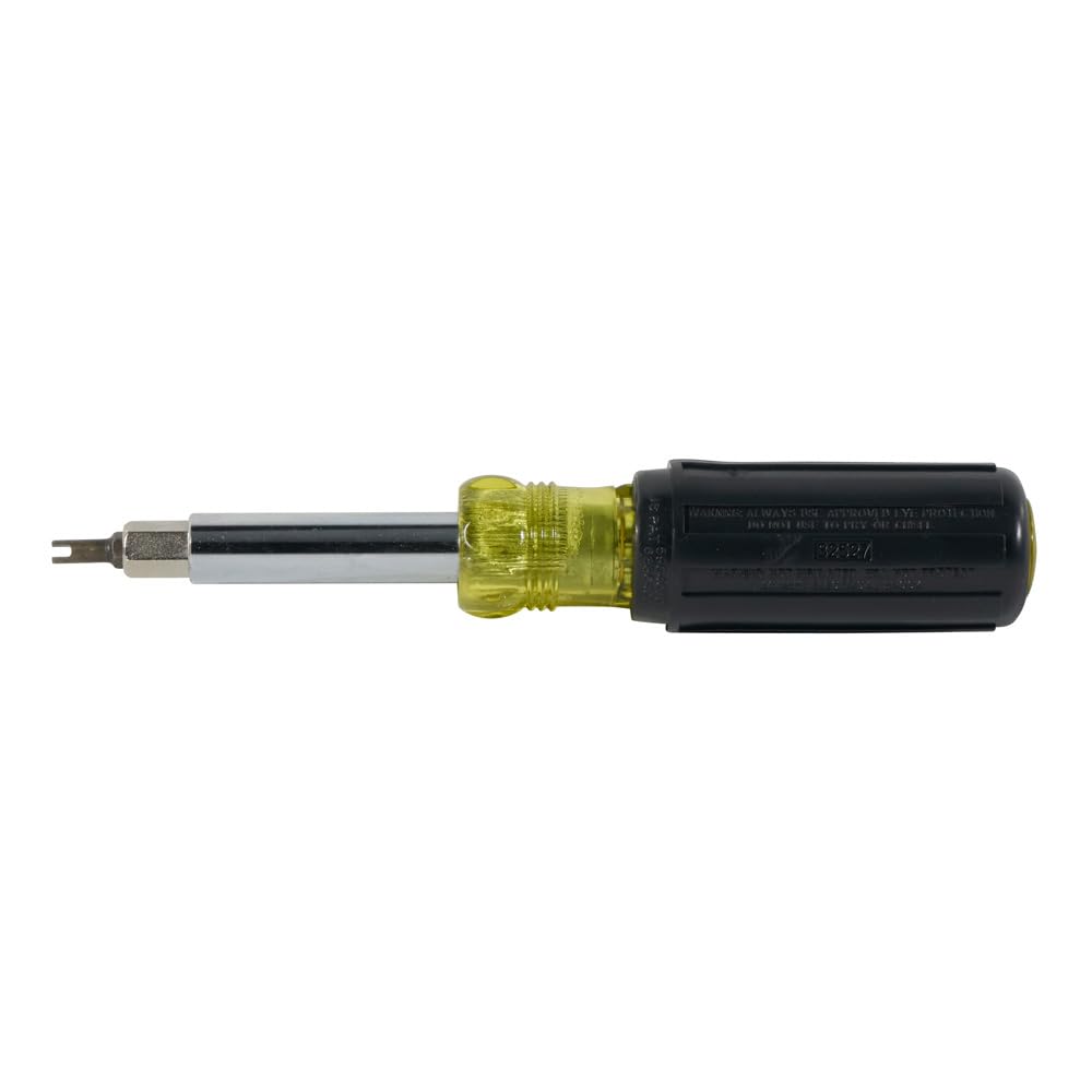 Klein Tools 32527 Multi-Bit Screwdriver / Nut Driver, 11-in-1 with Phillips, Slotted, Square, and Schrader Bits and Nut Drivers