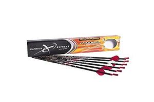 carbon express 52113 maxima hunter 20-inch fletched bufftuff plus carbon crossbolt with r2 vanes, 6-pack, mossy oak treestand pattern black