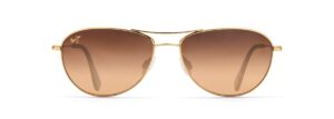 maui jim men's and women's baby beach polarized aviator sunglasses, gold/hcl® bronze, small