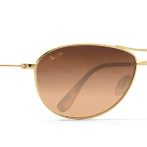 Maui Jim Men's and Women's Baby Beach Polarized Aviator Sunglasses, Gold/HCL® Bronze, Small