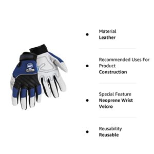 Miller Electric Metal Working Gloves - Large, Black and Blue (251067)