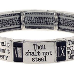 4030037 10 Commandments Stretch Bracelet Christian Scripture Religious Thou