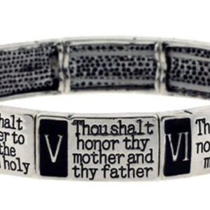 4030037 10 Commandments Stretch Bracelet Christian Scripture Religious Thou