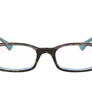 Ray-Ban RX5150 Rectangular Prescription Eyeglass Frames, Havana On Transparent Azure/Demo Lens, 50 mm