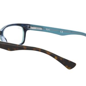 Ray-Ban RX5150 Rectangular Prescription Eyeglass Frames, Havana On Transparent Azure/Demo Lens, 50 mm