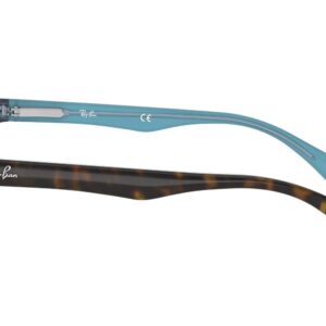 Ray-Ban RX5150 Rectangular Prescription Eyeglass Frames, Havana On Transparent Azure/Demo Lens, 50 mm