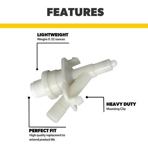 Dometic 385311641 Genuine OEM Water Valve Kit | 300 301 310 320 Dometic and Sealand Toilets | Includes Hose Clamp and Fasteners | White Compact Kit for Efficient Repair and Replacement