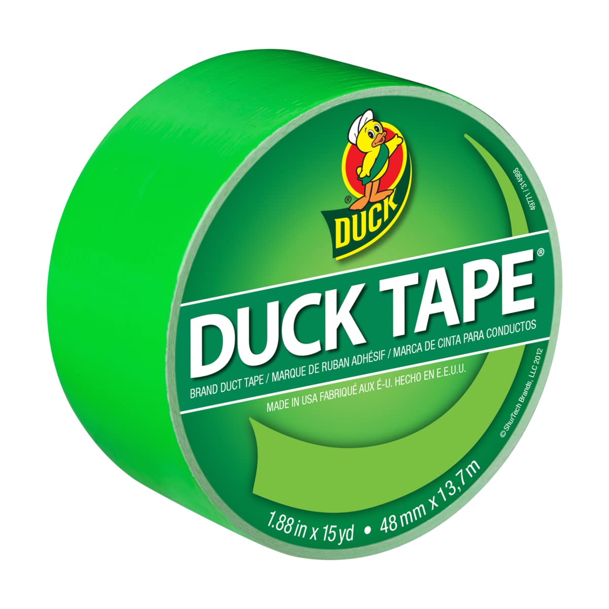 Duck Brand Duck Color Duct Tape, 6-Roll, Neon Lime Green (1265018_C)