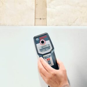 BOSCH GMS 120 Wall Scanner with Modes for Wood, Metal, and Live Wiring, Includes 9V Battery, Hand Strap, & Pouch