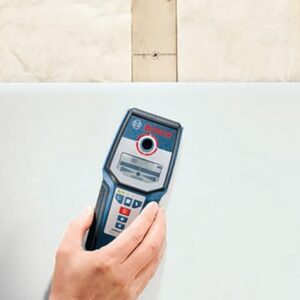 BOSCH GMS 120 Wall Scanner with Modes for Wood, Metal, and Live Wiring, Includes 9V Battery, Hand Strap, & Pouch