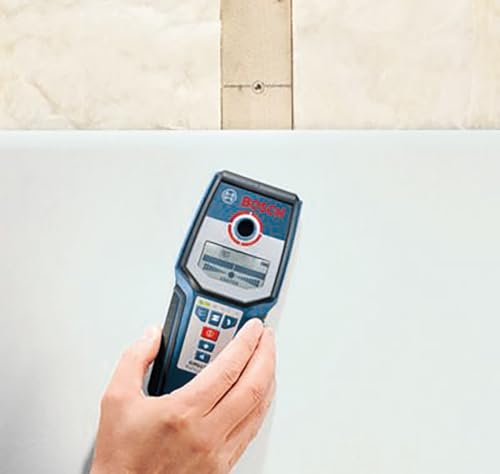 BOSCH GMS 120 Wall Scanner with Modes for Wood, Metal, and Live Wiring, Includes 9V Battery, Hand Strap, & Pouch