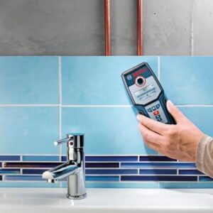 BOSCH GMS 120 Wall Scanner with Modes for Wood, Metal, and Live Wiring, Includes 9V Battery, Hand Strap, & Pouch