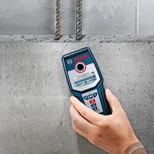 BOSCH GMS 120 Wall Scanner with Modes for Wood, Metal, and Live Wiring, Includes 9V Battery, Hand Strap, & Pouch