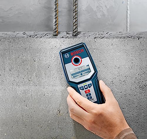 BOSCH GMS 120 Wall Scanner with Modes for Wood, Metal, and Live Wiring, Includes 9V Battery, Hand Strap, & Pouch