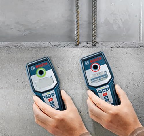 BOSCH GMS 120 Wall Scanner with Modes for Wood, Metal, and Live Wiring, Includes 9V Battery, Hand Strap, & Pouch