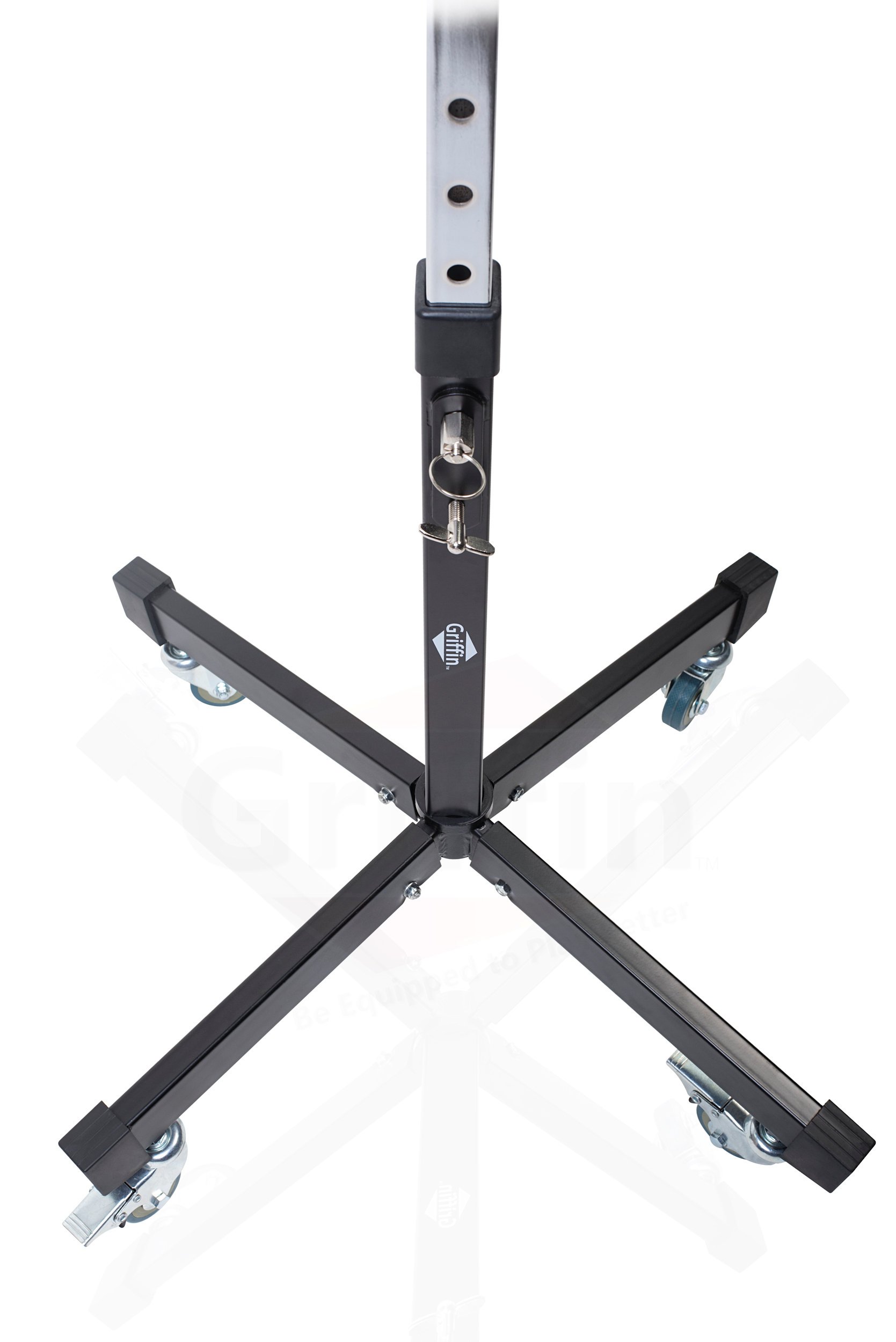 Studio Mixer Stand DJ Cart by GRIFFIN | Rolling Standing Rack On Casters with Adjustable Height | Portable Turntable Holder | Mobile Mount For Digital Drum Machine, Mixing Audio Gear & Music Equipment