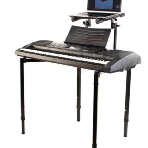 Griffin Double Piano Keyboard & Laptop Stand 2 Tier/Dual Portable Studio Mixer Rack for Turntables, DJ Coffins, Speakers, Digital Audio Gear & Music Equipment | Folding Stage Mount Multi Platform