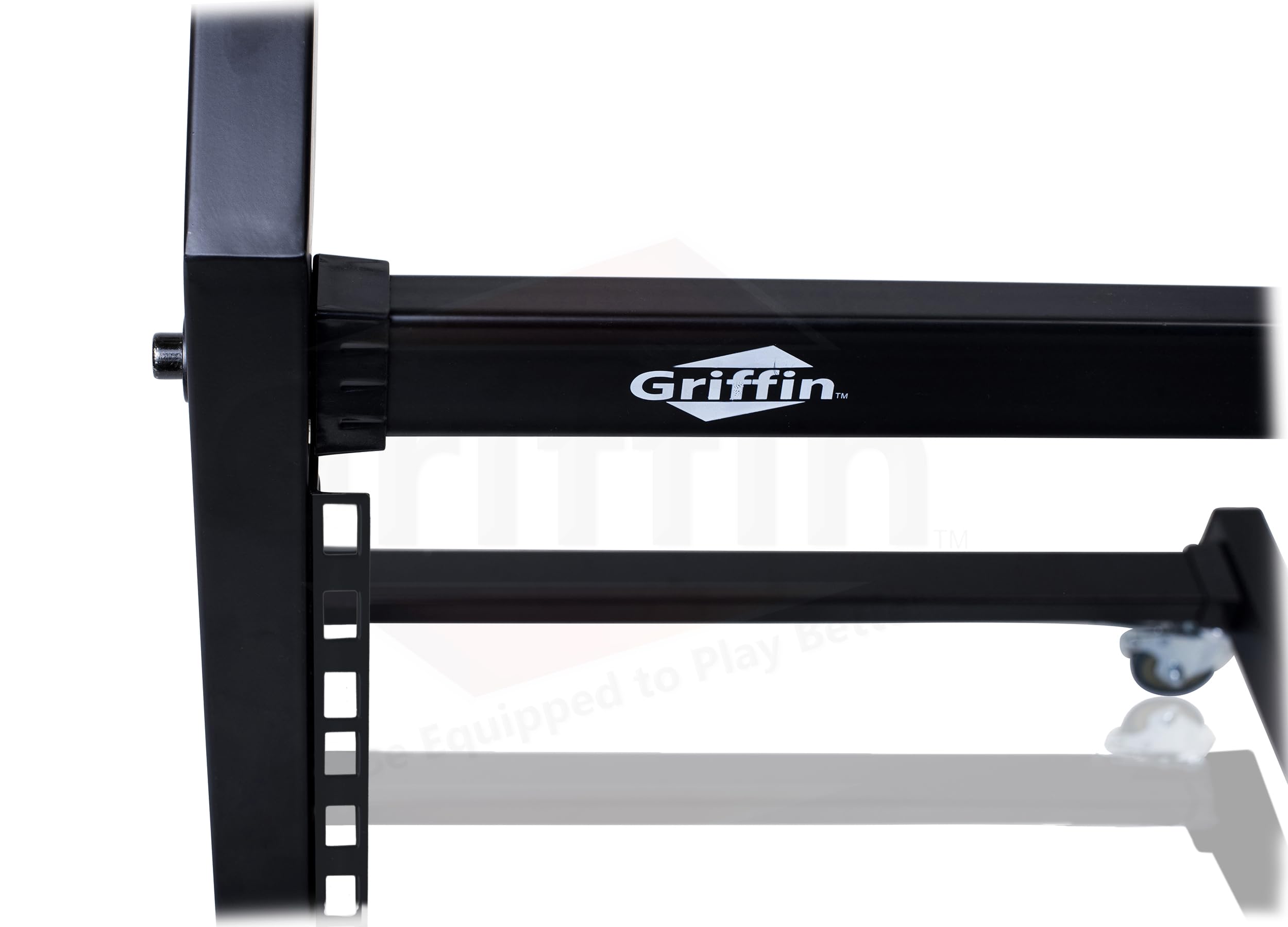 Rack Mount Rolling Stand & Adjustable Mixer Platform Rails by GRIFFIN | 19U Cart Holder for Music Studio Booth Pro Audio Recording Cabinet | Stage Equipment DJ Gear Storage Case for Amplifier, Effects