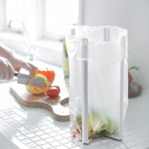 YAMAZAKI home 6784 Kitchen Multi Eco Stand-Multifunctional Plastic Bag Holder, One Size, White