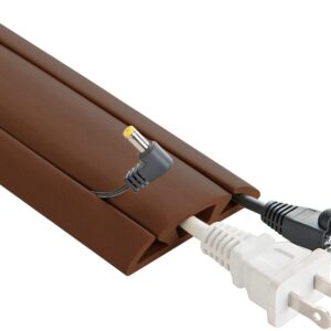 5-Feet Cord Protector with 3-Channels for Floor, Brown