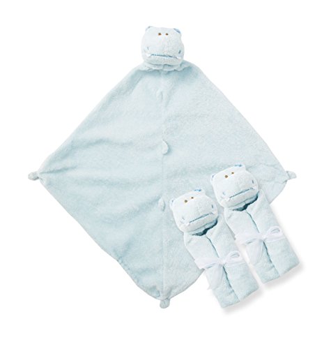 Angel Dear - Blue Hippo, Pair and A Spare Blankie Set