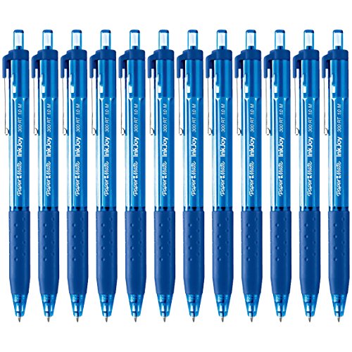 Paper Mate InkJoy 300RT Retractable Ballpoint Pens, Medium Point, Blue, 12-Count