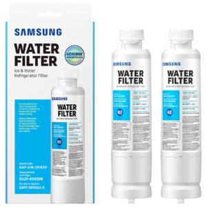 SAMSUNG Genuine Filters for Refrigerator Water and Ice, Carbon Block Filtration for Clean, Clear Drinking Water, DA29-00020B-2P, 2 Pack