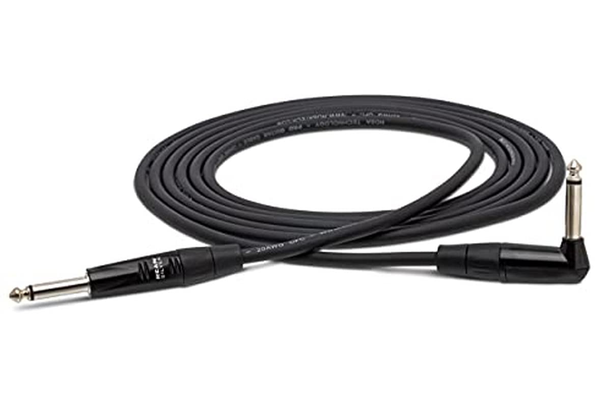 Hosa HGTR-020R REAN Straight to Right Angle Pro Guitar Cable, 20 Feet