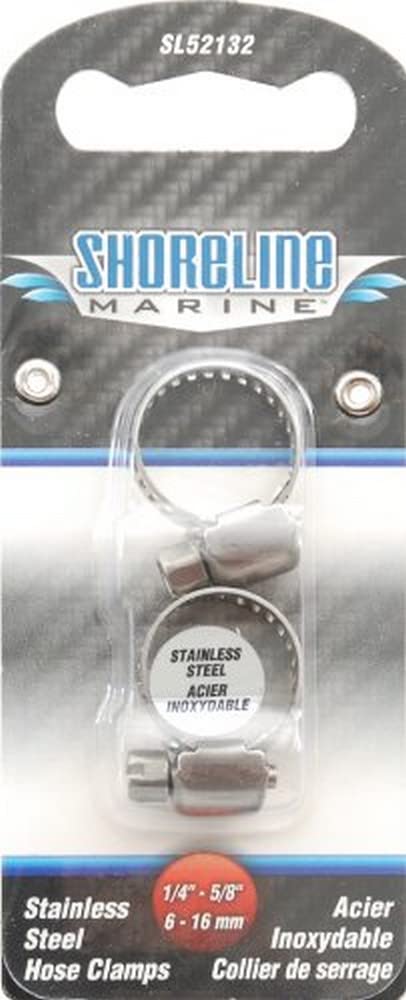 Shoreline Marine Stainless Steel Universal Hose Clamp, 1/4-5/8"