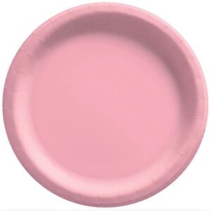 new pink round paper plates - 8.5" (50 pc) - sturdy & eco-friendly party essentials - perfect for celebrations & events